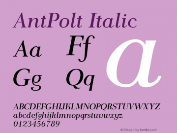 AntPolt Italic Version 1.101 Font Sample