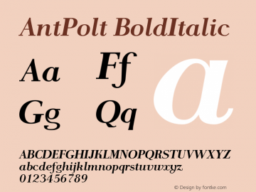 AntPolt BoldItalic Version 1.101 Font Sample