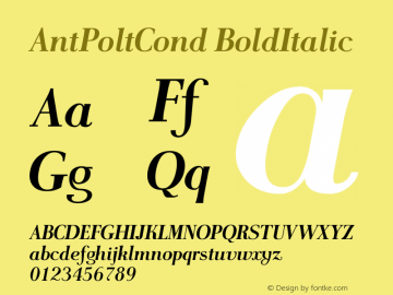 AntPoltCond BoldItalic Version 1.101图片样张