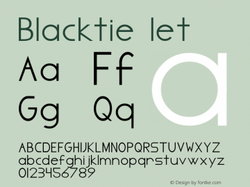 Blacktie let Version 001.000 Font Sample