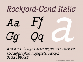 Rockford-Cond Italic 1.000 Font Sample