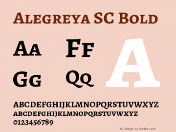 Alegreya SC Bold Version 1.003 Font Sample