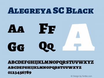 Alegreya SC Black Version 1.003 Font Sample