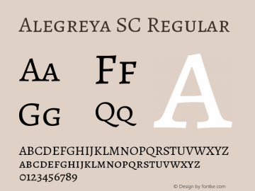 Alegreya SC Regular Version 1.003 Font Sample