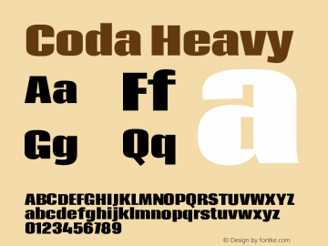 Coda Heavy Version 2.000; ttfautohint ( Font Sample