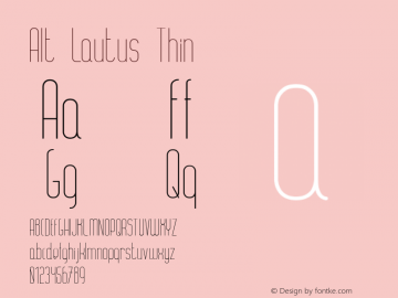 Alt Lautus Thin Unknown Font Sample