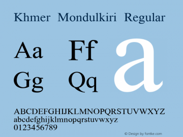 Khmer Mondulkiri Regular Version 5.513; 2012图片样张