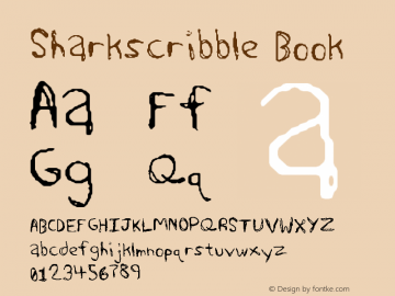 Sharkscribble Book Version 2.9 9/11/10 Font Sample