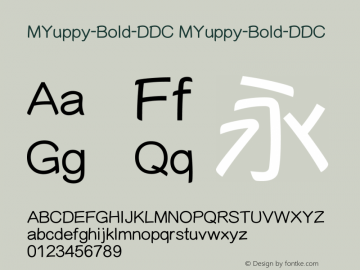 MYuppy-Bold-DDC MYuppy-Bold-DDC Version 1.00 Font Sample