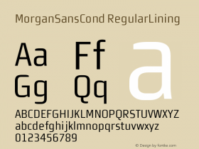 MorganSansCond RegularLining Version 002.000 Font Sample