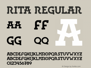Rita Regular Version 1.002 Font Sample
