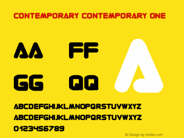 Contemporary Contemporary ONE Version 1.00 March 7, 2010, initial release Font Sample