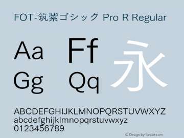 FOT-筑紫ゴシック Pro R Regular Version 1.000;PS 1;hotconv 1.0.38;makeotf.lib1.6.5960 Font Sample