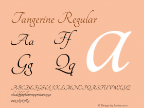 Tangerine Regular Version 1.3 Font Sample