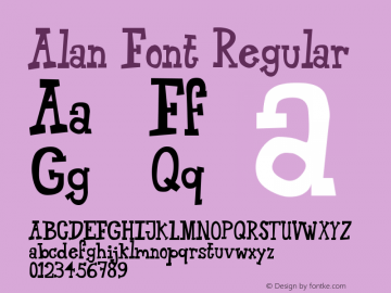 Alan Font Regular Version 1.0图片样张