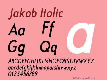 Jakob Italic Version 1.8 (17.12.2010)图片样张
