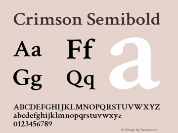 Crimson Semibold Version 0.12图片样张