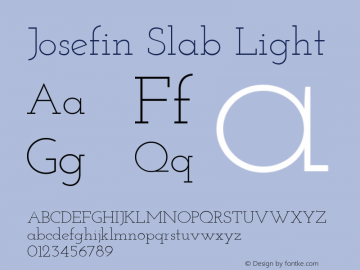 Josefin Slab Light Unknown Font Sample