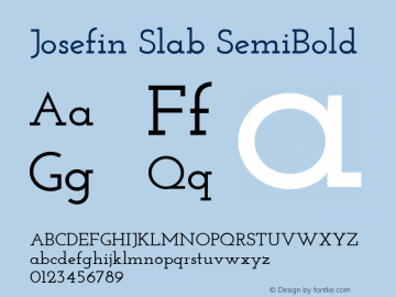 Josefin Slab SemiBold Unknown Font Sample