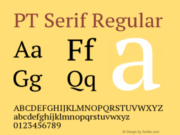 PT Serif Regular Version 1.000W OFL图片样张