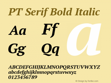 PT Serif Bold Italic Version 1.000图片样张