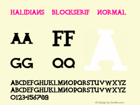 Halidians Blockserif normal Version 001.003 Font Sample