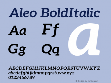 Aleo BoldItalic Version 1.1图片样张