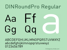 DINRoundPro Regular Version 7.504; 2009; Build 1003 Font Sample