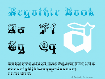 Regothic Book Version 1.00 December 23, 20图片样张