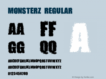 MONSTERZ Regular Version 1.00 August 7, 2014, initial release图片样张