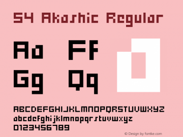54 Akashic Regular Unknown Font Sample
