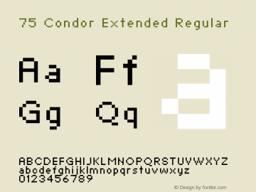 75 Condor Extended Regular Unknown Font Sample