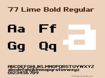 77 Lime Bold Regular Unknown Font Sample