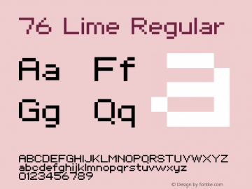 76 Lime Regular Unknown Font Sample