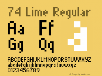 74 Lime Regular Unknown Font Sample