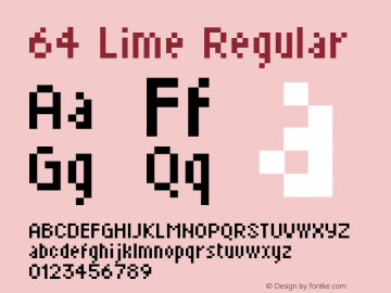 64 Lime Regular Unknown Font Sample