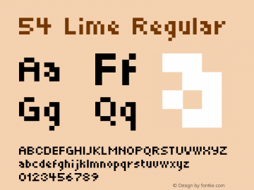 54 Lime Regular Unknown Font Sample