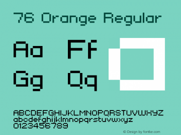 76 Orange Regular Unknown Font Sample