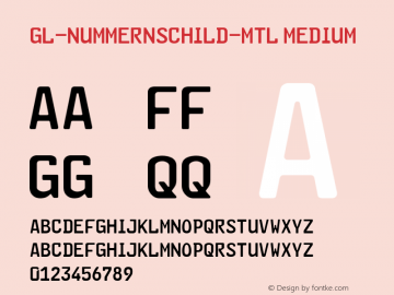 GL-Nummernschild-Mtl medium Version 20110112 ; ttfautohint (v0.94) -l 8 -r 50 -G 200 -x 14 -w 
