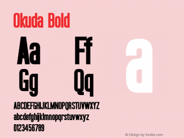 Okuda Bold Version 3.70 April 19, 2016 Font Sample