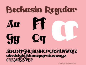 Beckasin Regular Version 1.0 2011 Font Sample