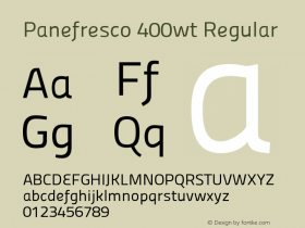 Panefresco 400wt Regular Version 1.000 Font Sample