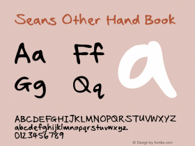 Seans Other Hand Book Version 2.10 January 2011 Font Sample