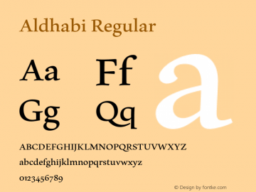 Aldhabi Regular Version 1.00 Font Sample