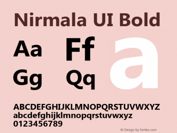 Nirmala UI Bold Version 0.91 Font Sample