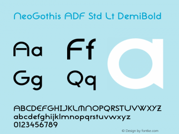 NeoGothis ADF Std Lt DemiBold Version 1.005;FFEdit Font Sample