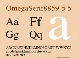 OmegaSerif8859-5 5 Version 001.000 Font Sample