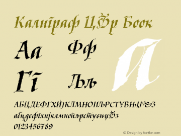 Kaligraf Cyr Book Version 1.000 2011 initial r Font Sample