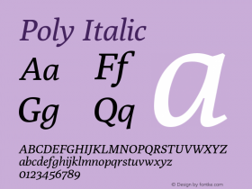 Poly Italic Version 1.003图片样张