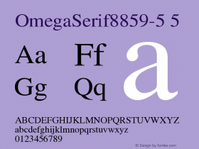 OmegaSerif8859-5 5 Version 001.000 Font Sample